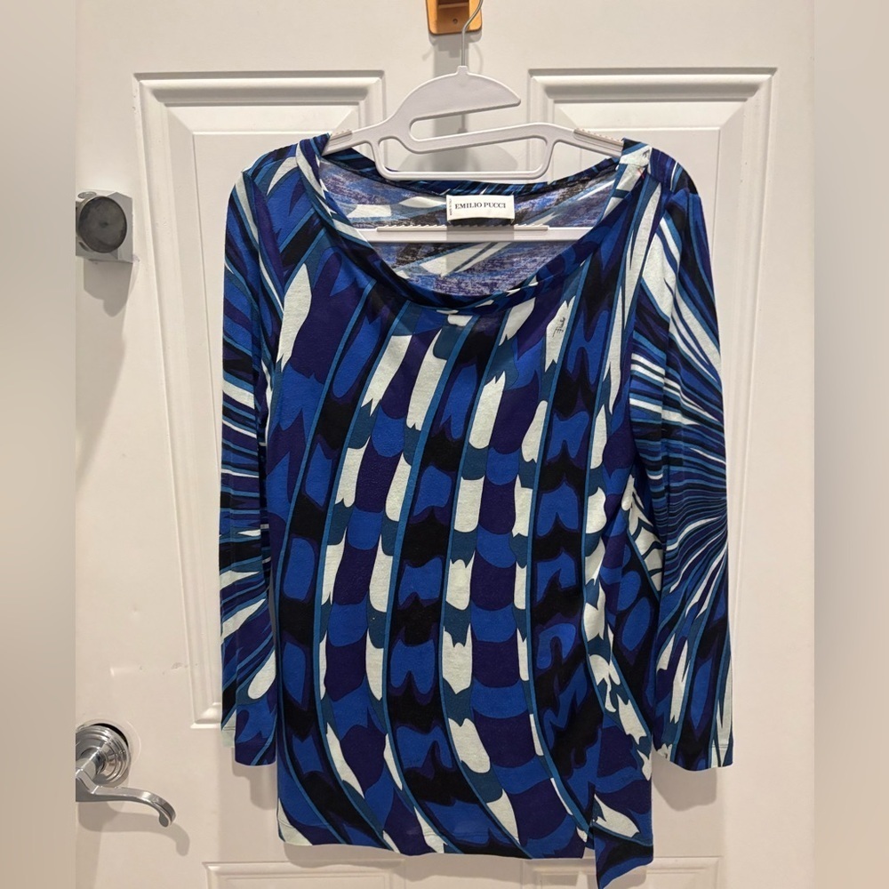 Emilio Pucci sz 8 Printed Soft Blouse Tunic